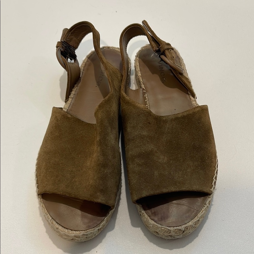 Vince Brown Linton Espadrille Slingback Shoes with Jute Sole - Picture 5 of 8